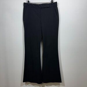 Theory Dress Pants Womens 6 Black Pinstripe Flare Slacks Stretch Office Career